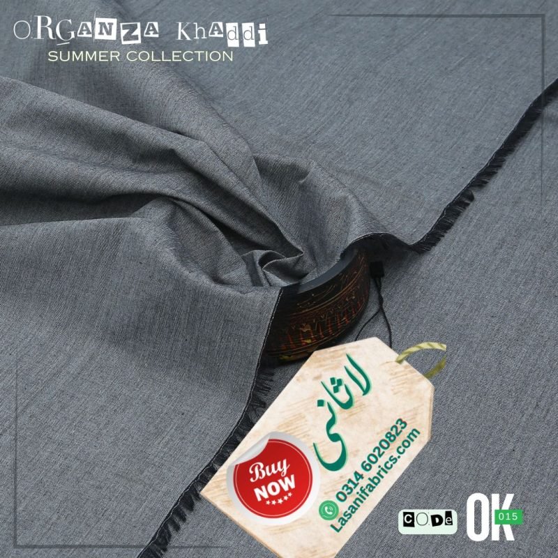 Organza Cotton Khaddar - Grey-OK-15