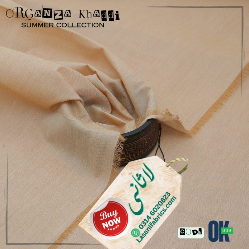 Organza Cotton Khaddar - Peach -OK-09